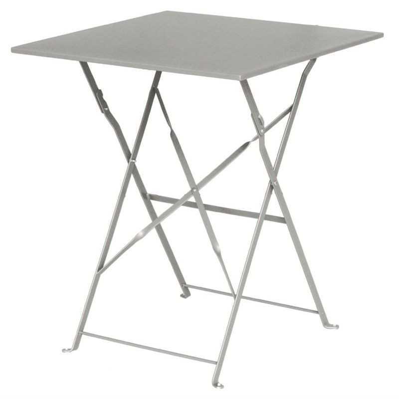 Table de terrasse carrée en acier grise 600mm