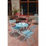 Table de terrasse ronde en acier bleu turquoise 595mm