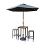 Mange-debout carré en acier et acacia 60 cm