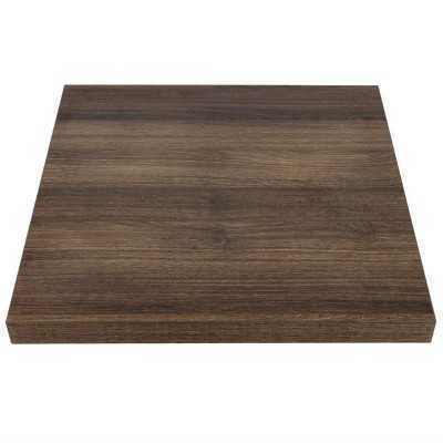 Plateau Carré Bois 48cm Avec Poignées Métal - Serveur Rustique Et Décoratif