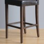 Tabouret de bar haut avec dossier en simili cuir marron foncé