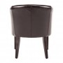 Fauteuil en simili cuir marron foncé