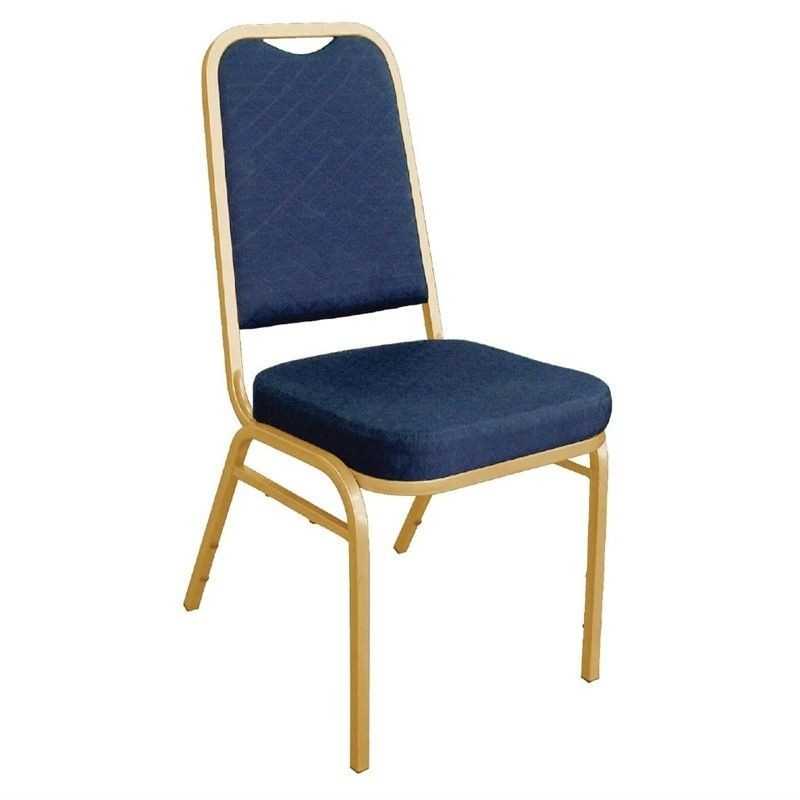 4 Chaises de banquet à dossier carré bleues