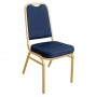 4 Chaises de banquet à dossier carré bleues