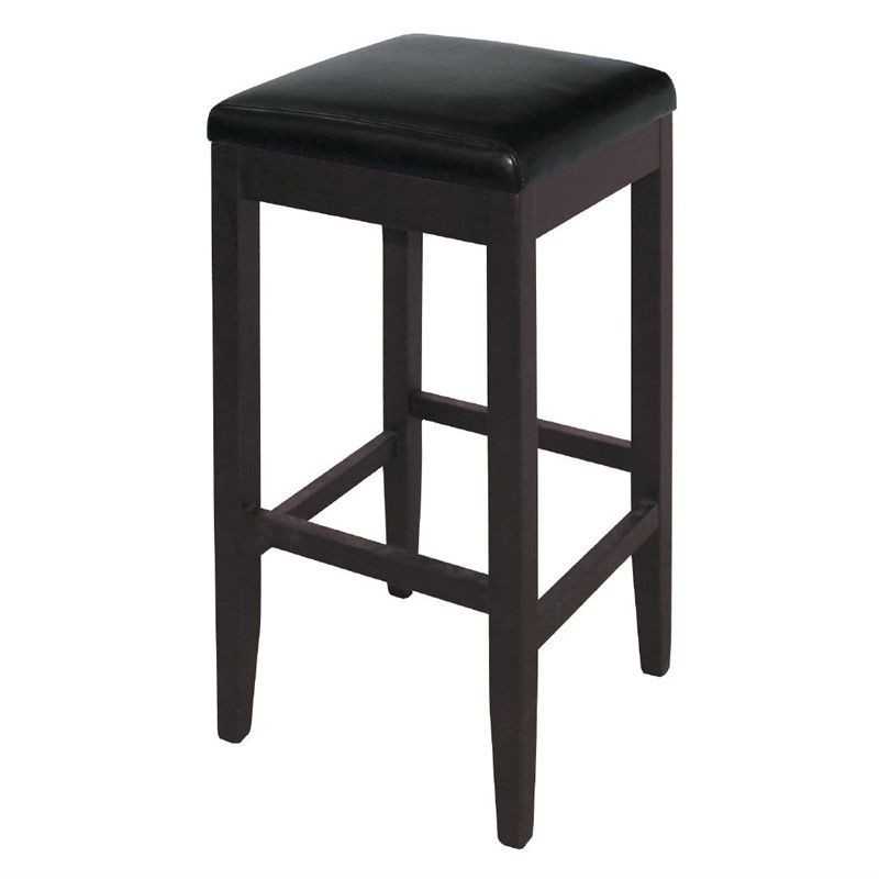 Tabourets de bar haut en simili cuir noirs