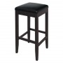 Tabourets de bar haut en simili cuir noirs