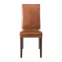 2 Chaise dossier haut en simili cuir Bolero marron patiné