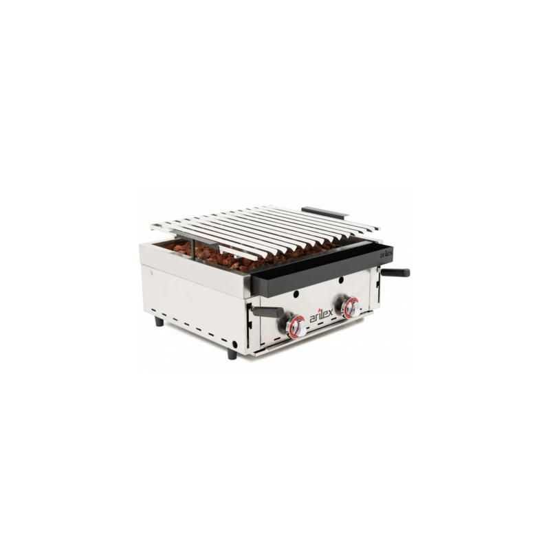 Grill pierre de lave avec grille rainurée en acier inoxydable Arilex