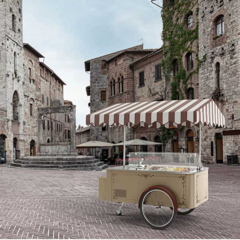 Chariot à Glace En Bois 41x19x44 Cm – 9 Glaçons Inclus, Jeu D'imagination Dès 3 Ans