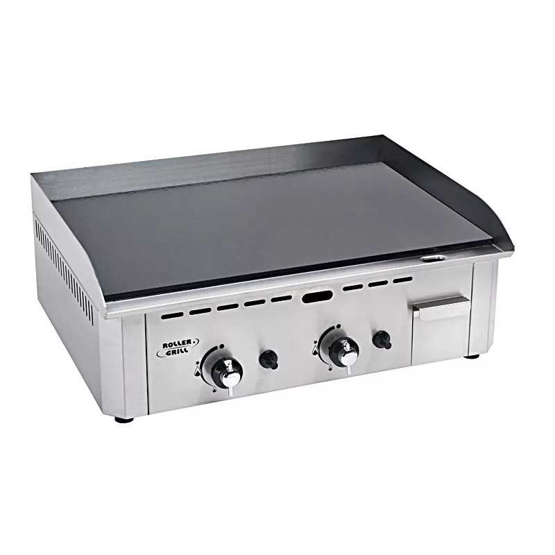 Plaque à snacker gaz en acier émaillé chrome dur 2 zones - Roller Grill