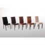 2 Chaises en simili cuir marron foncé