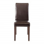 2 Chaises en simili cuir marron foncé