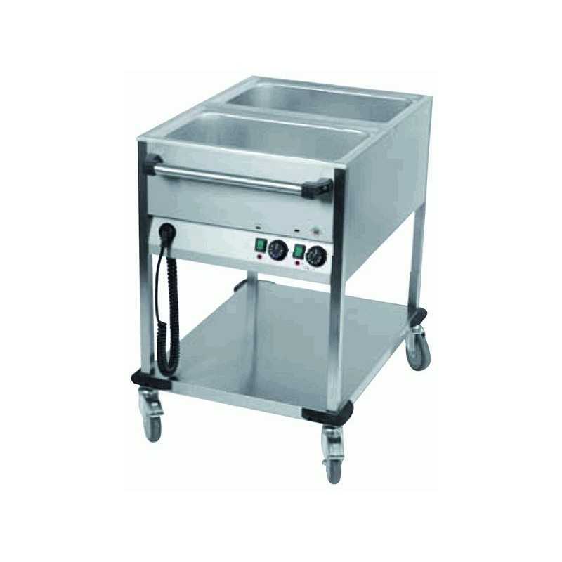 CHARIOT BAIN-MARIE MOBILE 2 CUVES GN 1/1