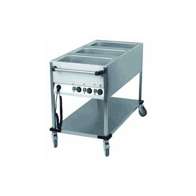 CHARIOT BAIN-MARIE MOBILE 3 CUVES GN 1/1