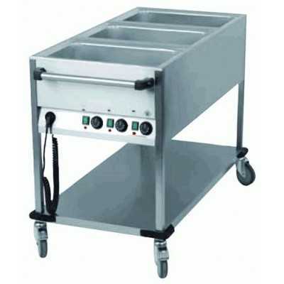 CHARIOT BAIN-MARIE MOBILE 3 CUVES GN 1/1