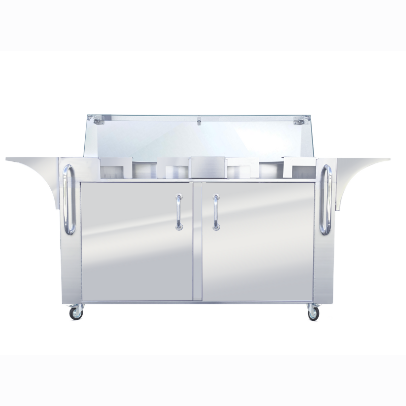 Chariot à Crêpes 2 Crêpières - Inox avec Rangement