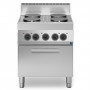 Fourneau électrique professionnel 4 feux sur four électrique à convection Modular 650