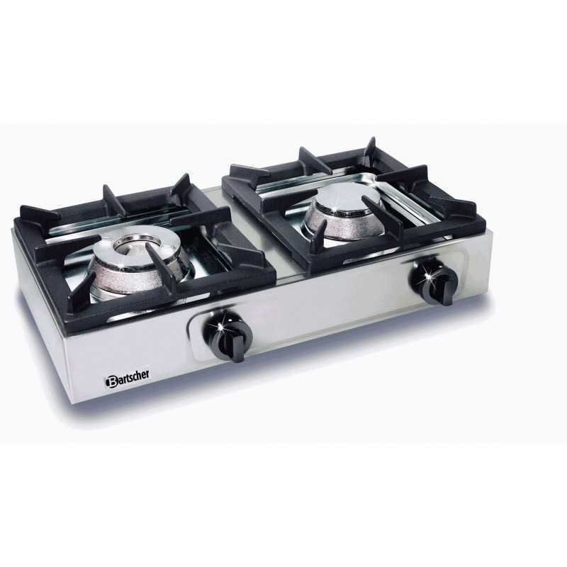  RÉCHAUD GAZ 2 FEUX VIFS INOX LARGEUR