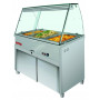 Bain-marie vitrine chauffante panoramique 3xgn1/1 monobloc