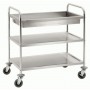 CHARIOT TRANSPORT INOX TS 210 2 PLATEAUX + BAC DEBARRASSAGE