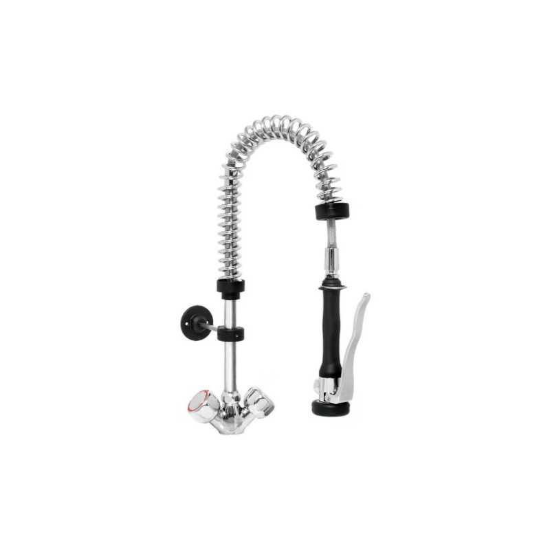 Douchette monotrou basse avec 2 vannes mélangeuses