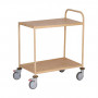 Chariot de Service Imitation Bois - 2 Plateaux et 1 arceau