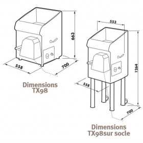 Socle inox pour TX98 - Sans roues