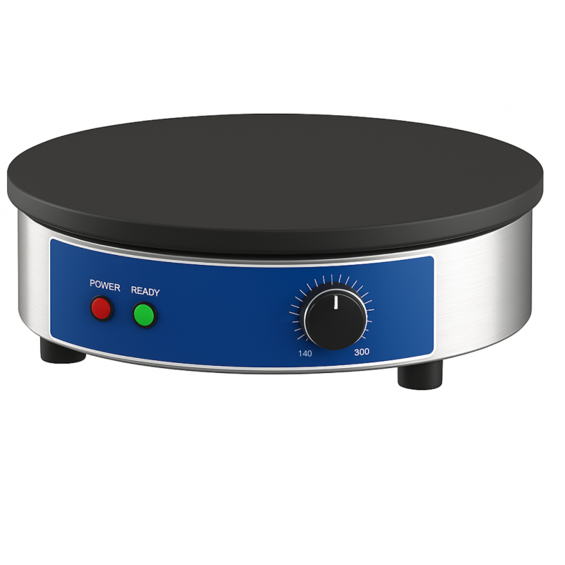 Crêpière Électrique Ø400 mm – Thermostat 300°C – Inox & Fonte