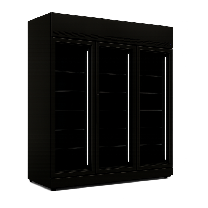 Vitrine Murale Négative 3 Portes – Noire – Seda