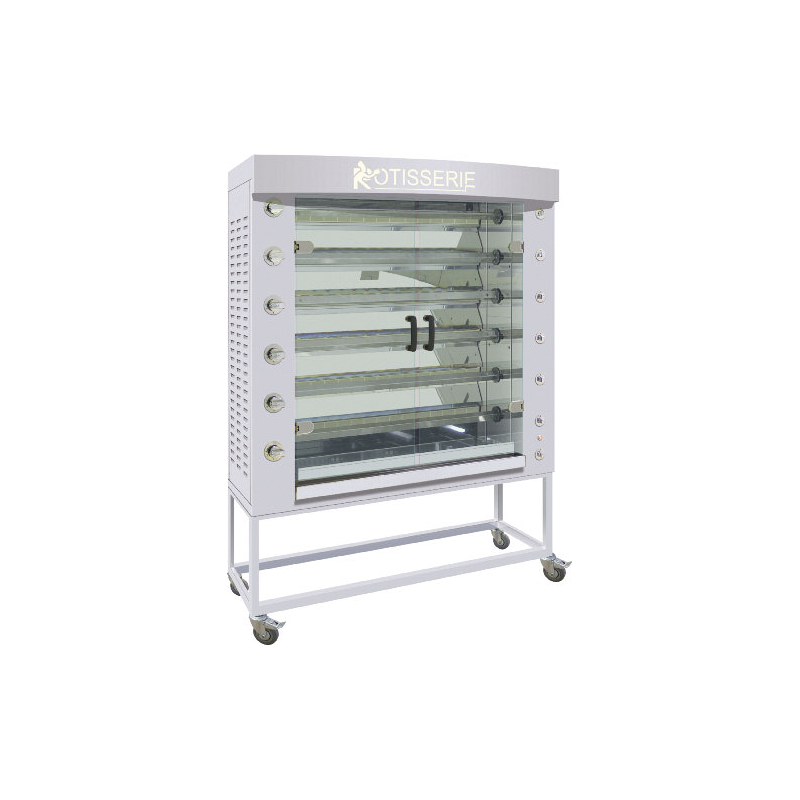 Rôtissoire verticale professionnelle ROTISOL Performances Inox 6 broches