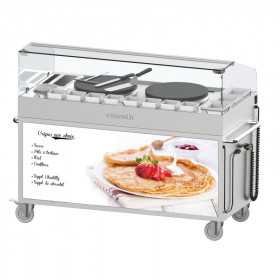 Chariot à crêpière double encastrée ambulant Casselin