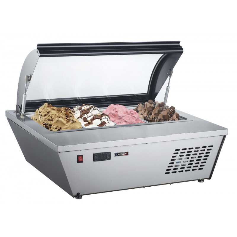 Vitrine à glaces à poser 4 x GN 1/3 Casselin