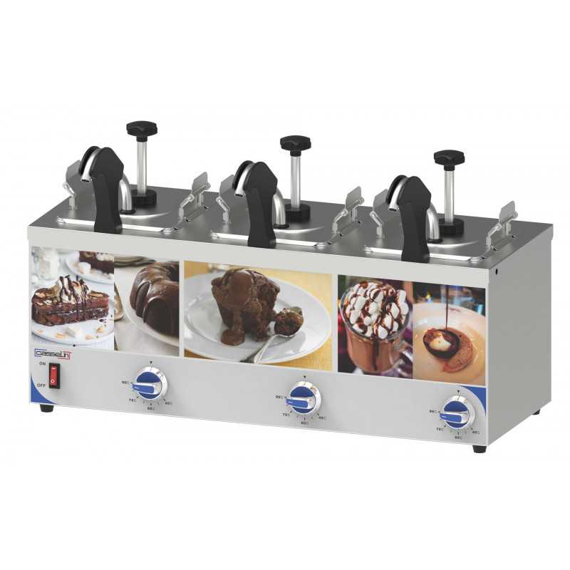 Distributeur à sauce avec pompe et bec chauffant triple Casselin