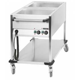 Chariot bain-marie à eau 2 x GN 1/1 Casselin