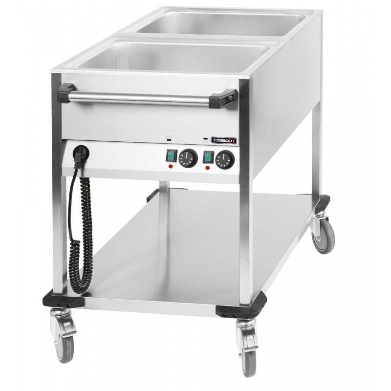 Chariot bain-marie à eau 2 x GN 1/1 Casselin