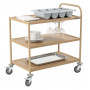 Chariot de service imitation bois 3 plateaux 1 arceau Casselin