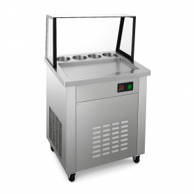 Machine professionnelle à glaces roulées avec vitrine – 720 mm