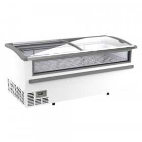 Congélateur central supermarché, vitrage en façade - Combisteel - Blanc