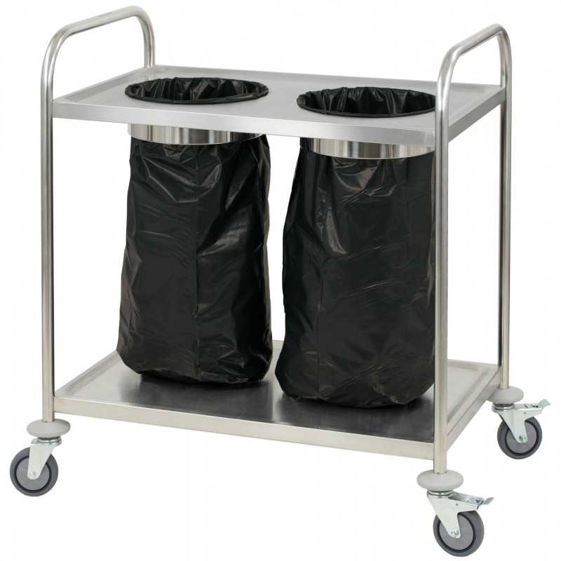 Chariot en inox porte poubelle Casselin