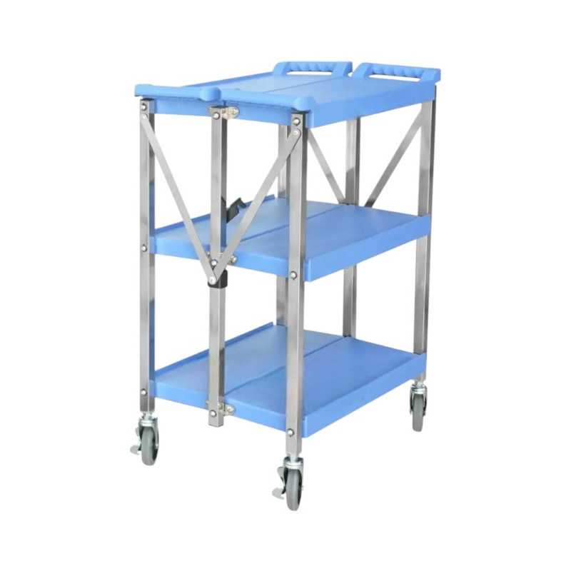 Chariot de Service Pliable Bleu - 680 x 410 mm