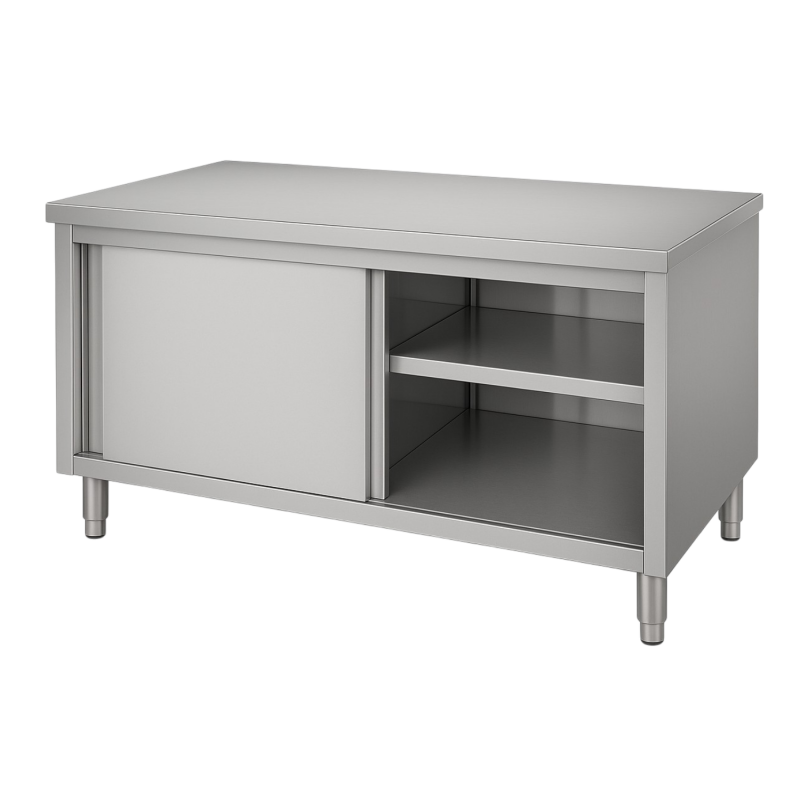 Meuble Neutre Inox Central - Profondeur 600 mm