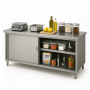 Meuble Neutre Inox Central - Profondeur 600 mm