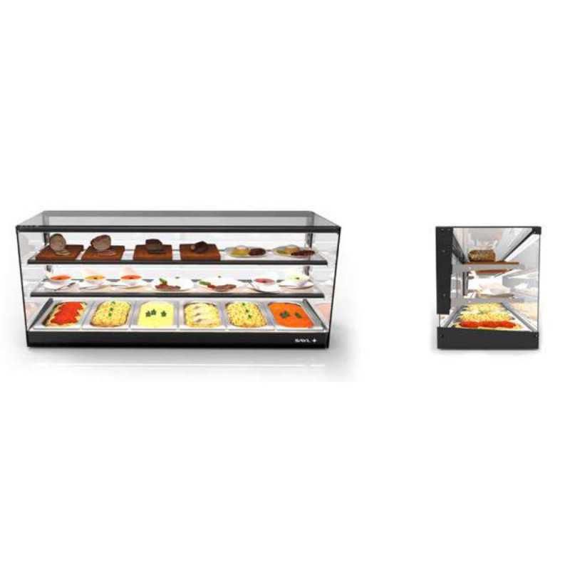 Vitrine à tapas bain-marie Logic Sayl, avec étagère
