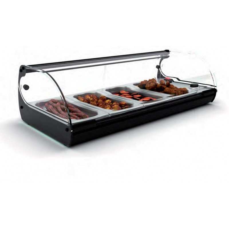 Vitrine à tapas bain-marie Standard 4 bacs GN Sayl
