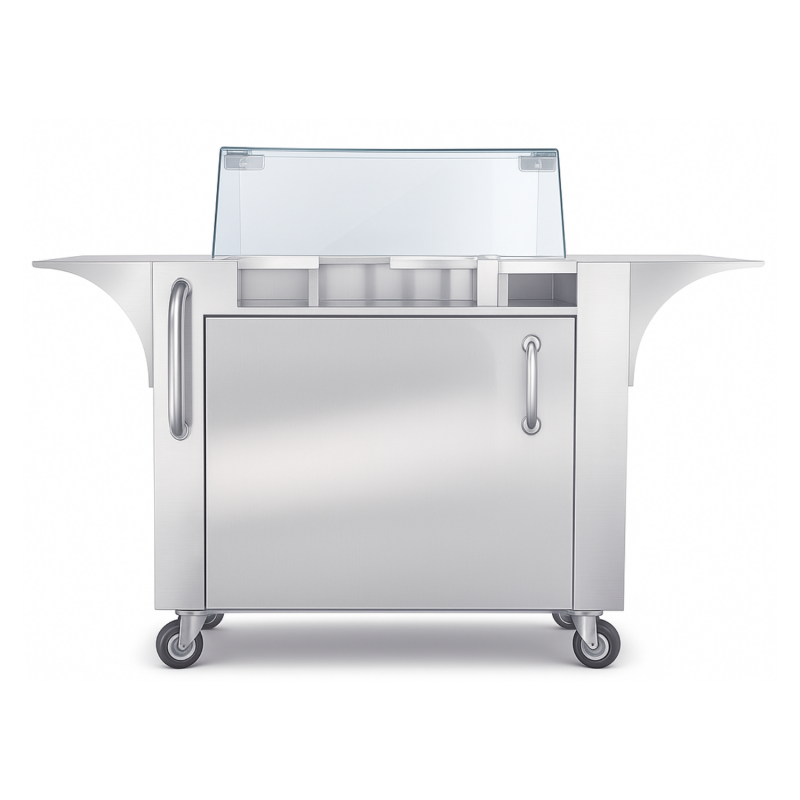 Chariot à Crêpes 1 Crêpière - Inox avec Rangement