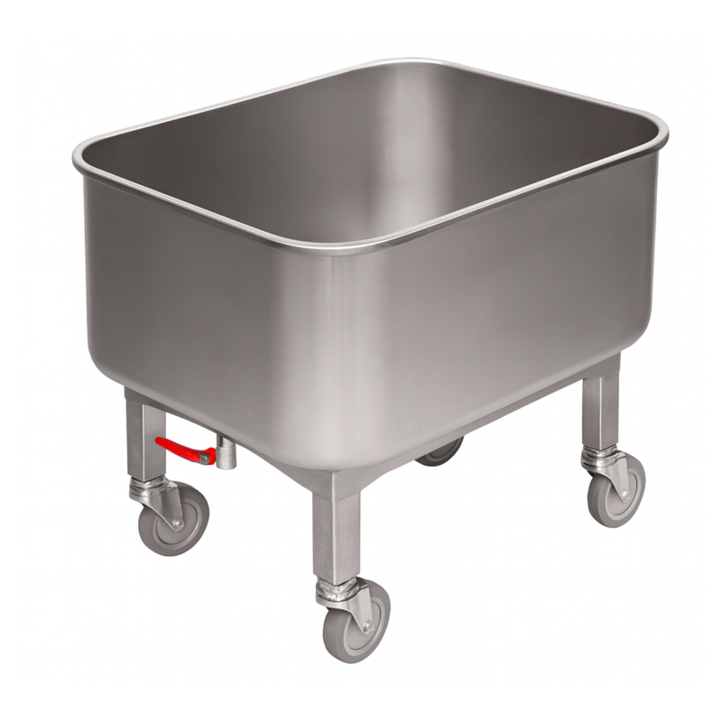 Cuve Mobile Professionnelle en Inox avec robinet de vidange