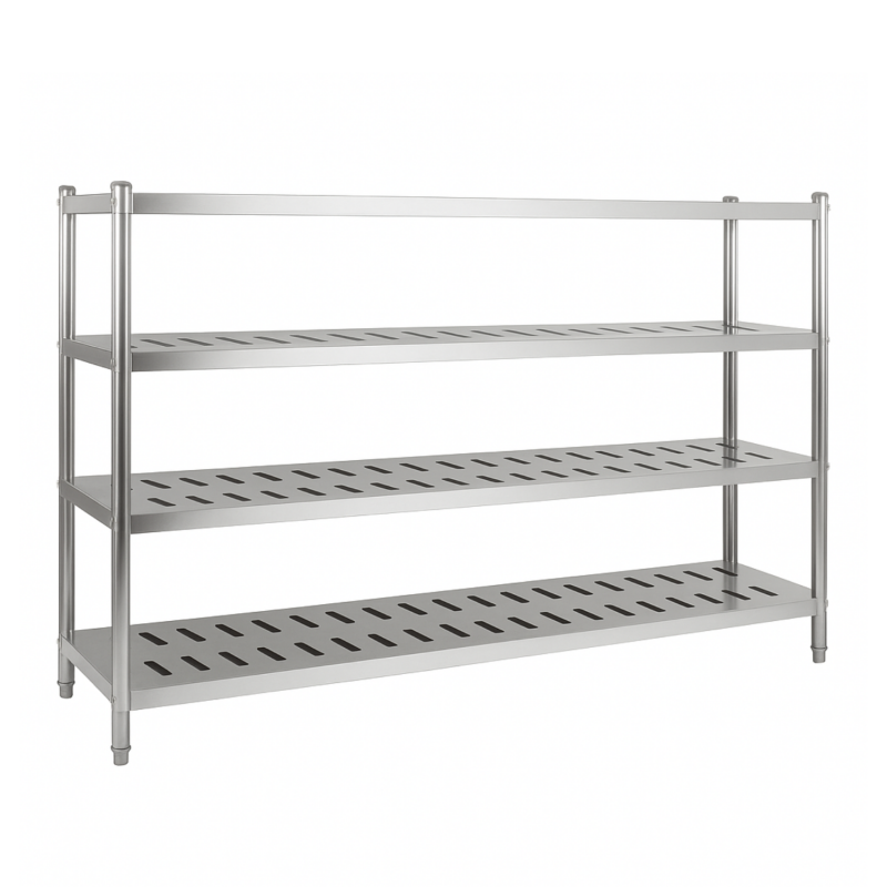 Rayonnage inox ajouré 4 niveaux 2000 x 500 x 1700 mm
