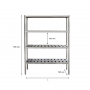 Rayonnage inox ajouré 4 niveaux 2000 x 500 x 1700 mm