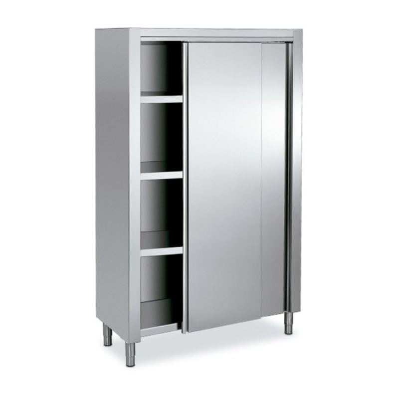 Armoire de rangement en inox avec portes coulissantes – 1000 x 500 x 1800 mm