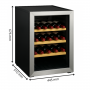 Cave à Vin de Service - 25 Bouteilles - Cadre Inox - Étagères en Bois